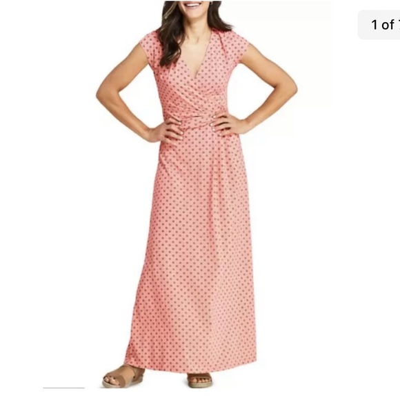 Cap Sleeve Surplice Wrap Maxi Dress 